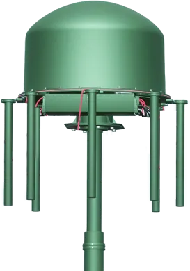 Zen RF-Based Drone Detector, a mast-mounted radome on a folding stand.